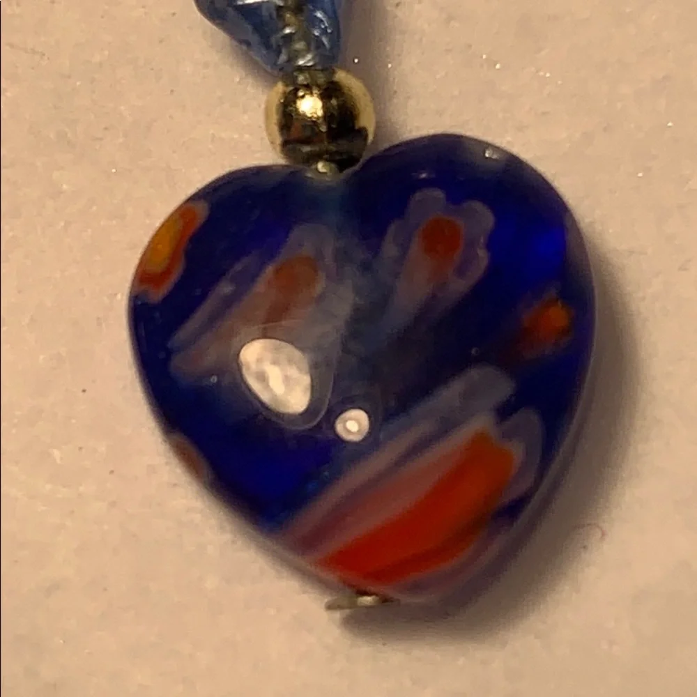 Murano glass heart shaped earrings wonderful boho - Picture 4 of 7